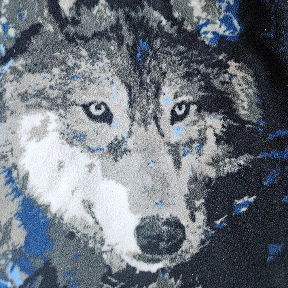 Vintage 90s Wolf Nature Hoodie Sherpa  Fleece Unisex No Tags See Description - Picture 5 of 5